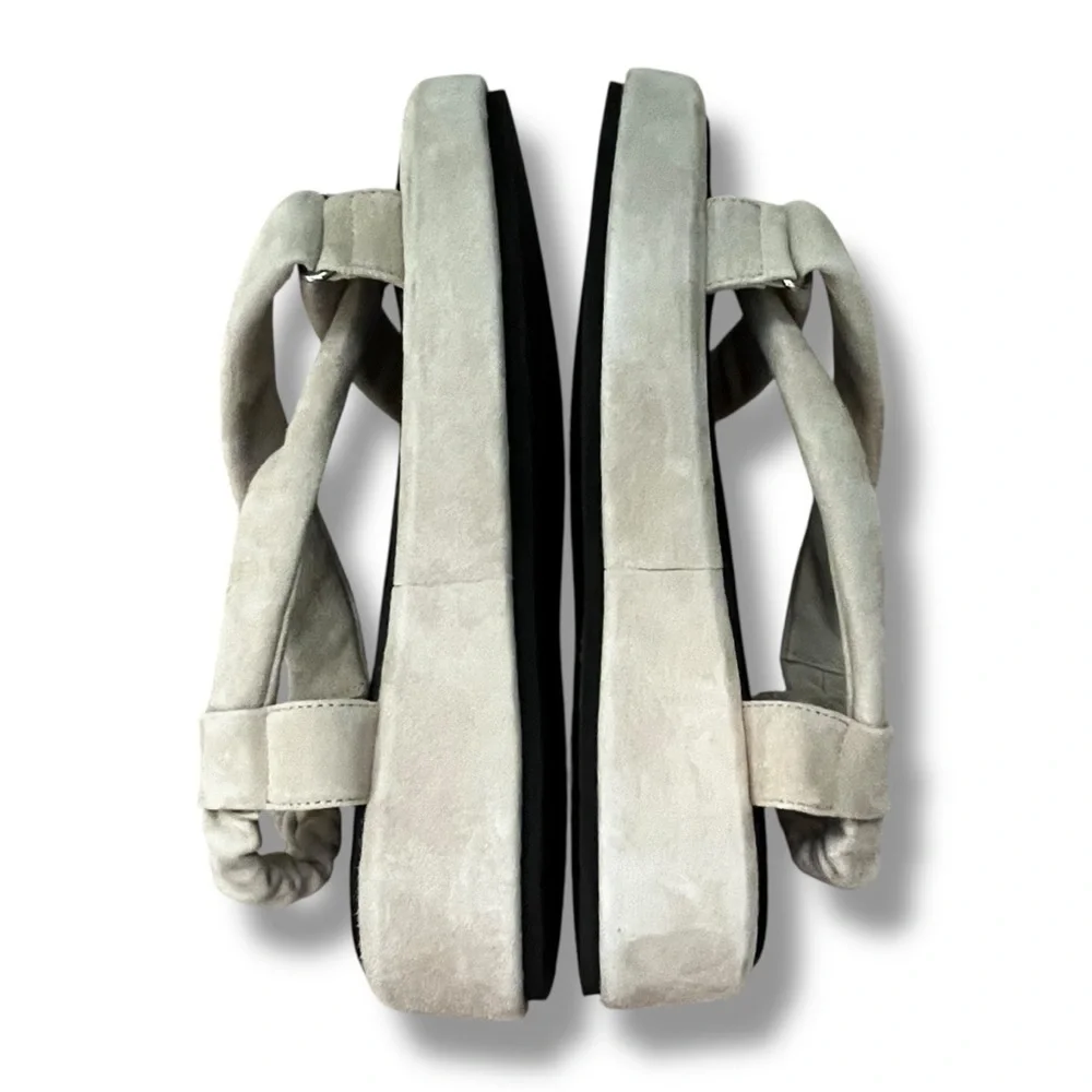 Italeau Zanita Sandals Suede Slingback Flatform Strappy Slip on Size EU38.5/US 8